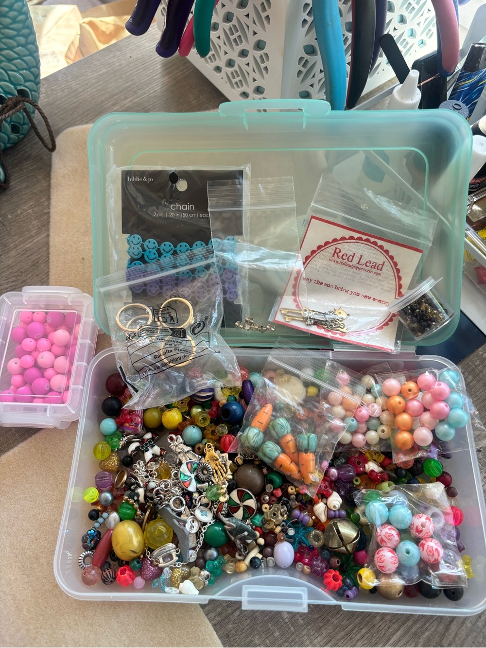 Source Unknown Jewelry Bead & Charm Mix - Pink, Turquoise, Orange, Yellow